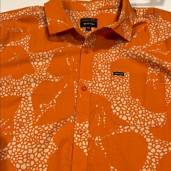 New Brixton Charter Print Button Up Shirt - Burnt Orange - XXL NWT - Picture 3 of 6